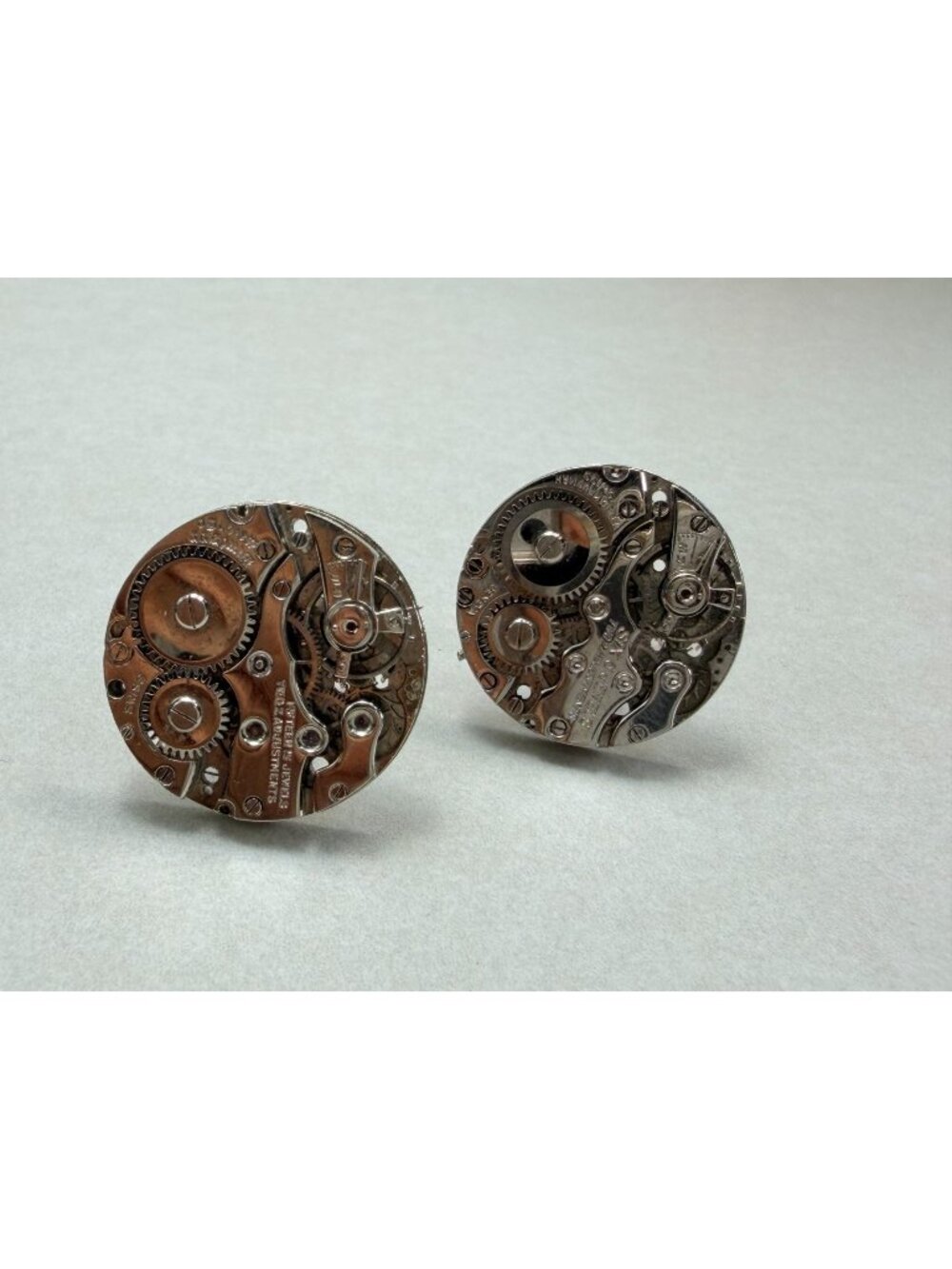 Steampunk Watch Movement Cufflinks Industrial Mechanical Style